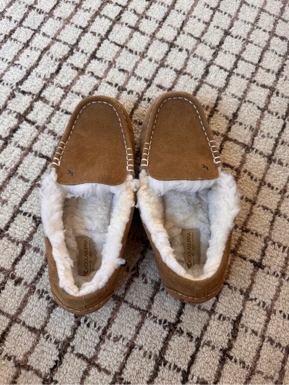 Koolaburra by Ugg Suede Moccasin Slippers in Brown with Cream Lining